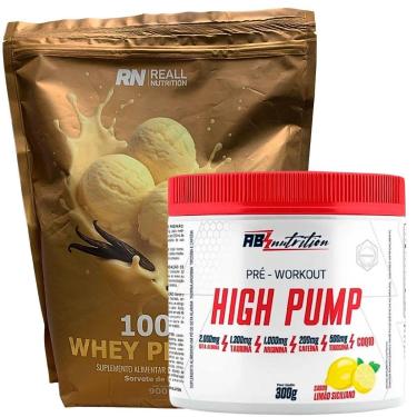 Imagem de Kit Suplemento Pré Treino High Pump Absolut + Whey 100% Puro-Unissex
