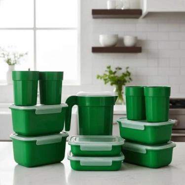 Imagem de Kit Potes Cozinha com Trava Jarra e Copo Reutilizáveis Plástico Livre 