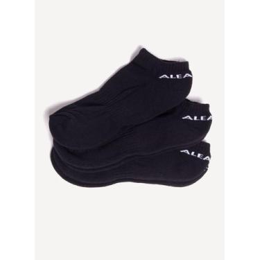 Imagem de Meia Cano Curto Aleatory Kit 3 pares Preto, Preto, Único