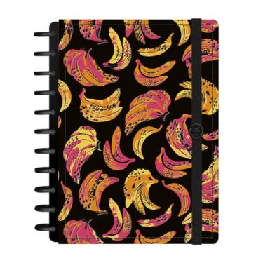 Imagem de Caderno Iscool Disc Inteligente 140 Folhas Tropical Bananas Preto G+