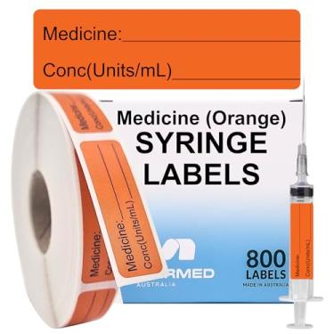 Imagem de Etiquetas de seringa de concentração de medicamentos (unidades/ml) - 800 adesivos de escrita por rolo (12 mm x 40 mm / 0,5" x 1,5") em núcleo de 2,5 cm em caixa de distribuição - Adesivo permanente