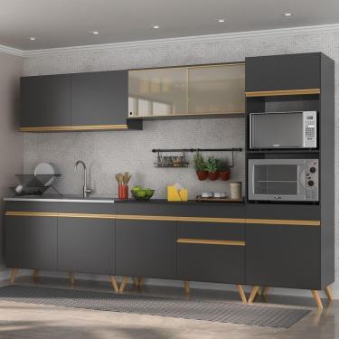 Imagem de Cozinha Completa 5 Peças Com Armário E Balcão Preta