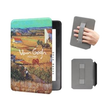 Imagem de Akacy Capa com estampa pintada com alça para Kindle Paperwhite de 6,0 polegadas 11ª geração lançada em 2022/2024 (Modelo: C2V2L3/RS23CV) Proteção de couro PU (11)