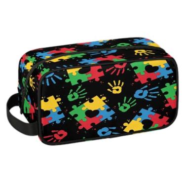 Imagem de KATHRYNAYA Bolsa de higiene infantil Ball para meninos, Quebra-cabeça - 1, Conscientização sobre autismo