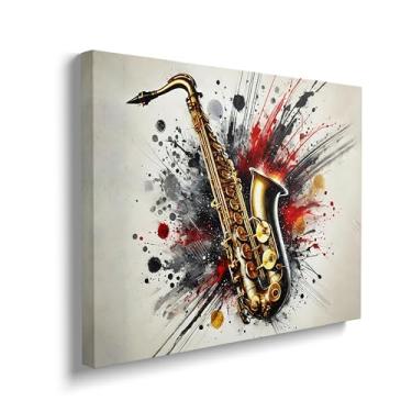 Imagem de Arte de parede em tela de saxofone musical, grafite, saxofone, instrumento, fotografias, estúdio, pintura, jazz, impressões, arte moderna para sala de música, sala de estar, quarto, escritório