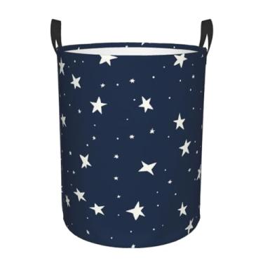 Imagem de Heilivio Cesta de lavanderia pequena estrela dobrável grande capacidade, cesta de roupas sujas de 63 l durável e leve com alças ideal para roupas, brinquedos, organização doméstica