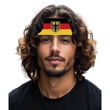 Imagem de Bandana de veludo com bandeira da Alemanha para homens e mulheres, faixa de cabeça macia antiderrapante para esportes, viagens, corrida, malhar