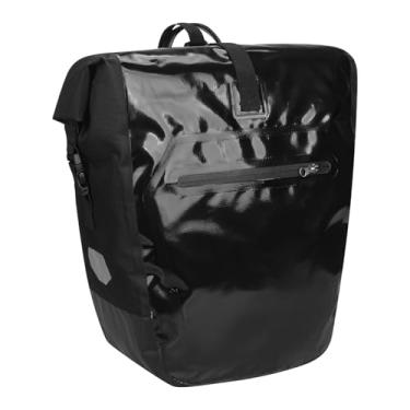 Imagem de LUMINFLY Bolsa de bicicleta à prova d'água, bolsa de selim grande com sistema de liberação rápida, tecido resistente a rasgos, preto, 16,5 x 12,8 x 16,5 cm