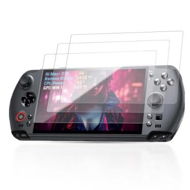 Imagem de YAJOJO Pacote com 3 protetores de tela para console de jogos portátil GPD WIN 5, vidro temperado de dureza 9H para GPD WIN 5, antiarranhões, clareza HD, sem bolhas