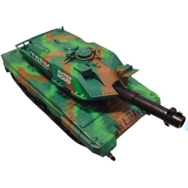 Imagem de Carrinho Controle Remoto Tanque Guerra Bolinha Gel Novidade Verde