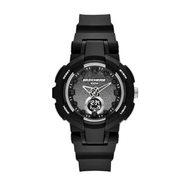 Imagem de Skechers Relógio feminino de plástico preto analógico-digital Brynwood (modelo: SR2152)