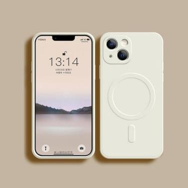 Imagem de Capa de silicone líquido à prova de choque para iPhone 17 16 15 14 13 12 11 Pro Max Plus, carregador magnético sem fio, A