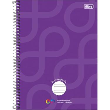 Imagem de Tilibra - Caderno Pauta Ampliada Universitário Capa Dura Tilibra Neuro 80 Folhas - Capa Roxa