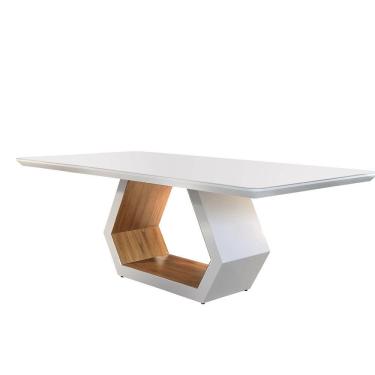 Imagem de Mesa Ane 220cm Madeira E Vidro Mobillare Off White