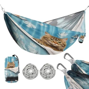 Imagem de ATTX Rede de acampamento para gatos para banheira – Redes leves e portáteis, capacidade de 150 kg para uso interno, caminhadas, mochilão, viagens, quintal, praia #377