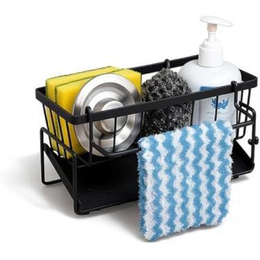 Imagem de Organizador de Pia para Cozinha, Preto, Metal, Suporte para Esponja e Detergente, 23x9x11cm
