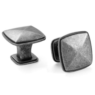 Imagem de ASKANO Ferro antigo, puxador de armário de cozinha chanfrado ZK2202 | Pacote com 10, puxador vintage, ferragens sólidas para gaveta, cômoda, banheiro, penteadeira, porta de móveis, armário, quarto,