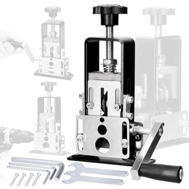 Imagem de Estrutor de Fios Portátil para Casa Ferramenta Manual Estripar Máquina Descascar Cabos Elétricos com Manivela e Suporte Parafusadeira Elétrica Mão Alta Eficiência Carbeto Forte Resistente a Desgaste
