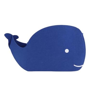 Imagem de Diydeg Cesto Organizador de Feltro em Formato de Baleia, Dobrável, para Objetos Diversos, Brinquedos, Roupas e Outros Itens. Ideal para Casa, Quarto, Closet, Berçário e Lavanderia (Azul)