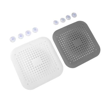 Imagem de YOUTHINK Filtro de Pia de Silicone Plano, Tampa Flexível de Ralo de Chuveiro, 4 Ventosas para Fácil Remoção e Captura de Cabelo, 5,7 Polegadas Adequado para Cozinha e Banheiro