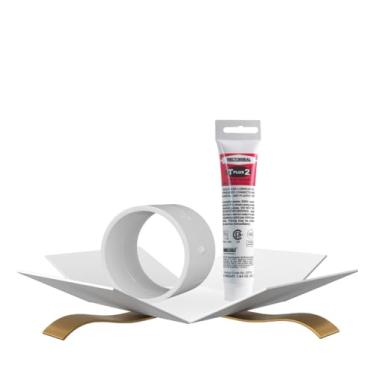 Imagem de Conjunto de acoplamento de PVC Charlotte Pipe Hub (10 cm) com selante de rosca de tubo para conexões seguras de encanamento e montagem resistente a vazamentos — Conjunto de presente (2 itens)