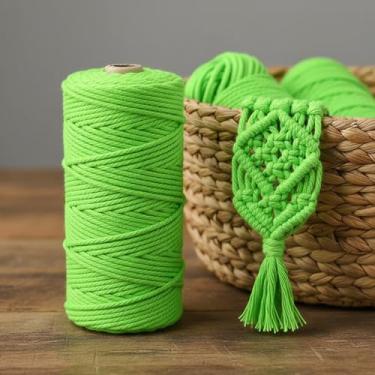 Imagem de Corda de macramê colorida de 3 mm x 109 jardas, barbante torcido para artesanato para pendurar na parede, decoração de casa, várias cores