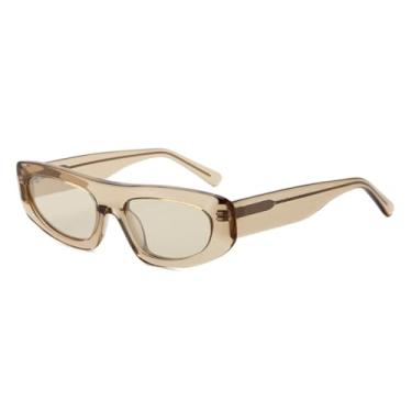 Imagem de JRLLFD Óculos de sol punk masculino polarizado de acetato feminino para áreas externas UV400 (marrom cristal)
