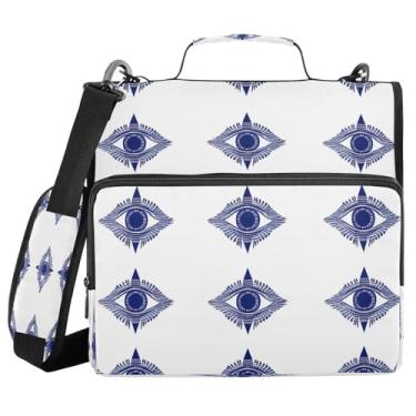 Imagem de STAYTOP Fichário de 3 anéis com zíper The Eye of Blue Art com alça de ombro, anéis D de 3,8 cm, material escolar e de escritório