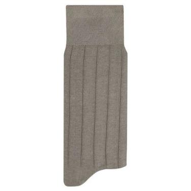 Imagem de Meia Social Masculina Mash 100% Algodão Canelada - 231.04, Caqui, 39/4