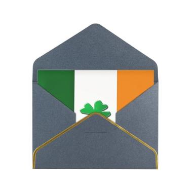 Imagem de SKKNT Cartões comemorativos com impressão de bandeira irlandesa para todas as ocasiões, convites de festa de aniversário de casamento, 12,7 x 15,2 cm