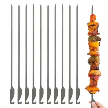 Imagem de 10pcs Espetos Planos de Ti para Churrasco Piquenique no Jardim e Espetadas