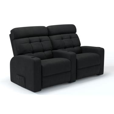 Imagem de Sofá 2 Lugares Reclinável Elétrico Em Tecido Linho Com Massagem Linha Cinema