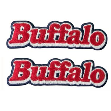Imagem de B-Sheep 2 peças Red Buffalo Word Lettering Football Patch bordado ferro em adesivos para decorar roupas de artesanato