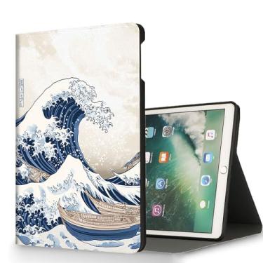 Imagem de RUUHLJLET Capa para tablet Samsung Galaxy Tab A11 Plus 2025/ Tab A9 Plus 2023 de 11 polegadas, despertar/hibernar automaticamente, capa protetora com suporte ajustável - Ukiyo e Wave