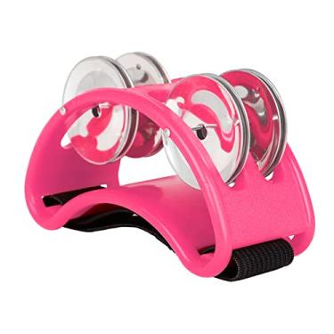 Imagem de Tamborim de Pé Percussão com 4 Pares Jingles Aço Inoxidável e Cinto Elástico - Instrumento Musical para Acompanhamento C