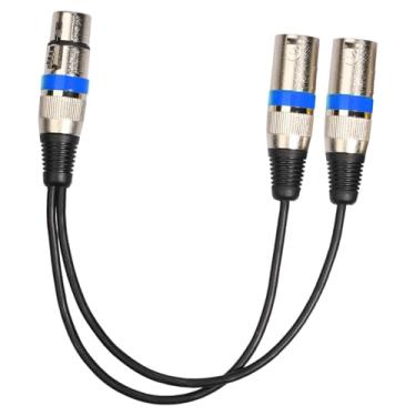 Imagem de TTETTZ Cabo Divisor, 1 XLR Fêmea para 2 XLR Macho, Cabo Y, 30 Cm para Gravação com Equalizador, Azul