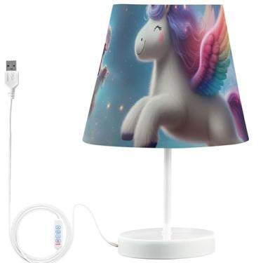 Imagem de TSENQUE Candeeiro de mesa lateral de nebulosa de unicórnio personalizado bonito lâmpadas de LED para quiosques noturnos, recarregável por USB, lâmpada quente que muda de cor exclusiva