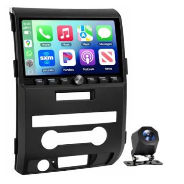 Imagem de Estéreo automotivo de 4 GB + 64 GB para Ford F150 (2009-2012) | CarPlay Android Auto sem fio | Rádio automotivo com tela sensível ao toque de 23 cm | Botões físicos + botão de volume | Sistema Android