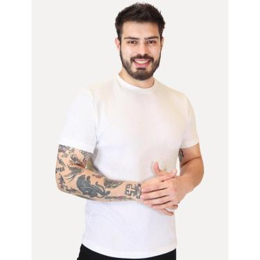 Imagem de Camiseta Calvin Klein Masculina Canelada Mono Logo Off White-Masculino