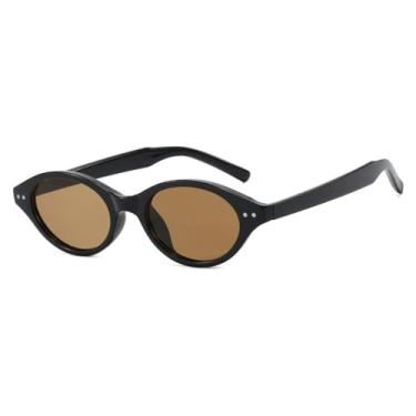 Imagem de Óculos de Sol Ovais com Armação Pequena, Proteção UV400, para Homens e Mulheres, Ideais para Esportes ao Ar Livre, Corrida e Ciclismo, nas Cores Preto e Marrom.