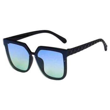 Imagem de Óculos de Sol de Armação Grande em Cores Vibrantes para Homens e Mulheres, Ideais para Esportes ao Ar Livre, Corrida e Ciclismo, nas Cores Preto, Azul e Verde.