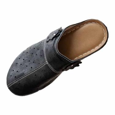 Imagem de Sandálias femininas de salto plataforma bico aberto com uma alça casual primavera verão, Preto, 36