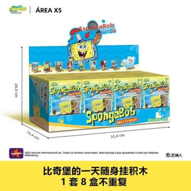 Imagem de Brinquedo Miniatura De Blocos De Montar SpongeBob Bikini Bottom Day, C