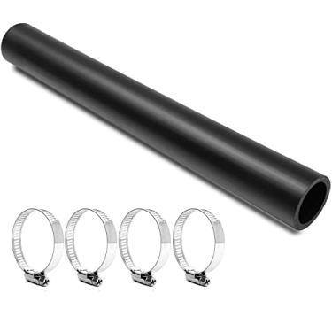 Imagem de BEIJIULI Substituição da mangueira de enchimento de combustível do tanque de gás com 4 braçadeiras, mangueira de pescoço de enchimento de combustível de gasolina reforçada (reta, 3,8 cm ID-19,5 cm de