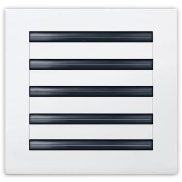 Imagem de Vontera Tampa de ventilação AC moderna 10x10 - Saída de ar decorativa branca em alumínio - Grade de registro de difusor de slot linear padrão para teto, paredes e pisos - Fluxo de ar ajustável