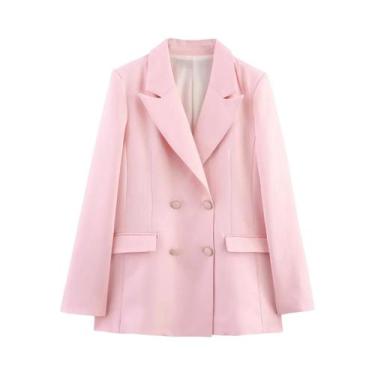 Imagem de Conjunto Feminino De Verão Casual: Jaqueta Transpassada Com Ombreiras 