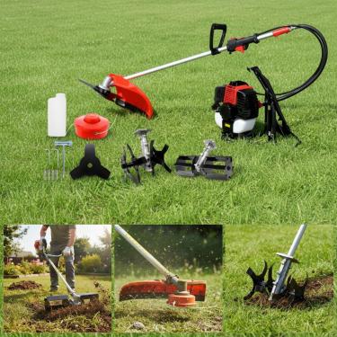 Imagem de Roçadeira Costal Profissional 65cc 3hp 2t Com Kit Enxada Rotativa E Arador