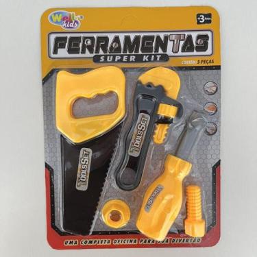 Imagem de Kit de Ferramentas com Serrote Brinquedo Infantil 5 Peças - Wellkids