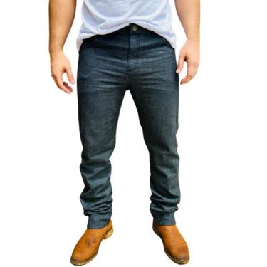 Imagem de Calça Jeans Masculina Tradicional Reta Sem Lycra para Trabalho - LEGIT