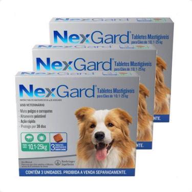 Imagem de 3 Nexgard 10kg A 25kg Antipulgas E Carrapatos C3 Uni. Cada - Boehringe